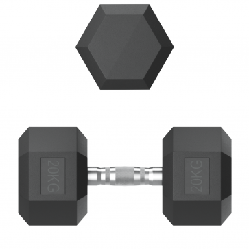 Гантель гексагональная UNIX Fit обрезиненная 20 кг / шт. - 7